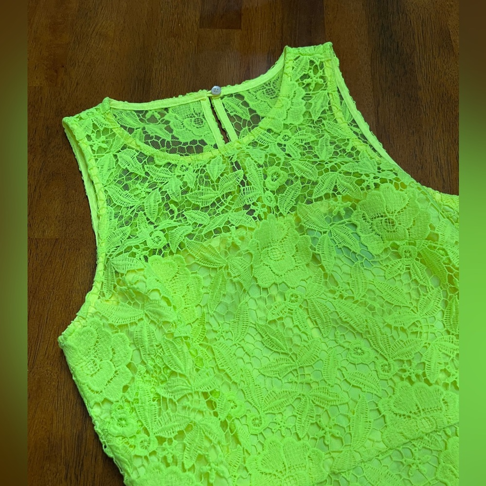 J. Crew Highlighter Yellow Lace Dress